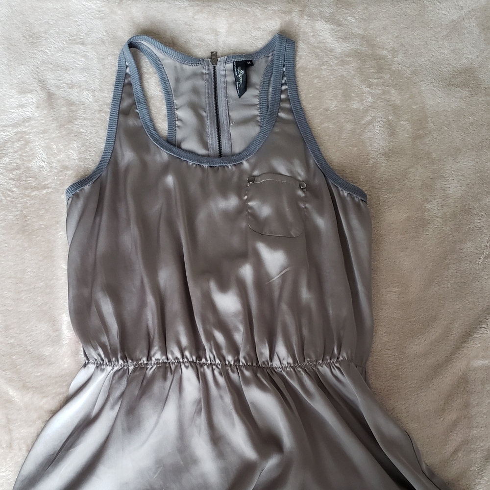 Sexy halter top/blouse - metallic grey